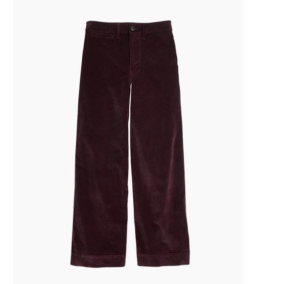 NWT Madewell Emmett Wide-Leg Crop Pants Velveteen - Picture 3 of 4